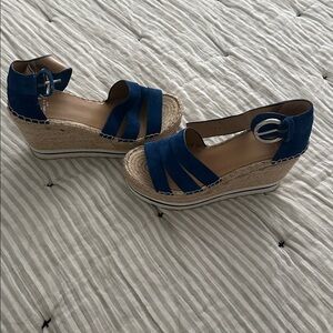 Marc Fisher Blue Suede Wedges
